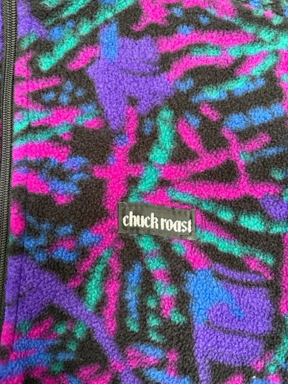 VINTAGE CHUCK ROAST FLEECE 1/4 ZIP MULTI MEN’S MEDIUM - Picture 3 of 4